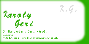 karoly geri business card